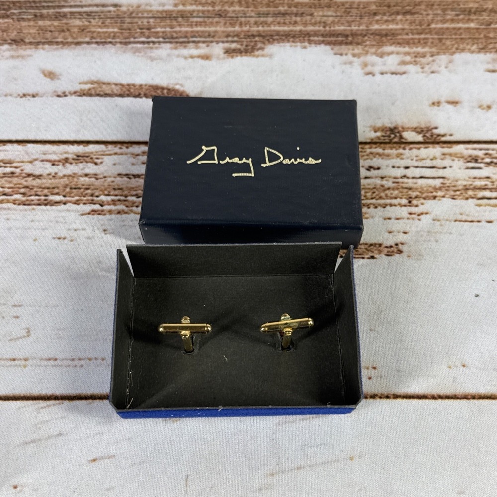 1999 Gray Davis CA Inauguration Cuff Link Set Signed Back Used - Picture 3 of 4